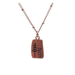 Copper Tone Faith Over Fear Necklace Inspirational Pendant Jewelry